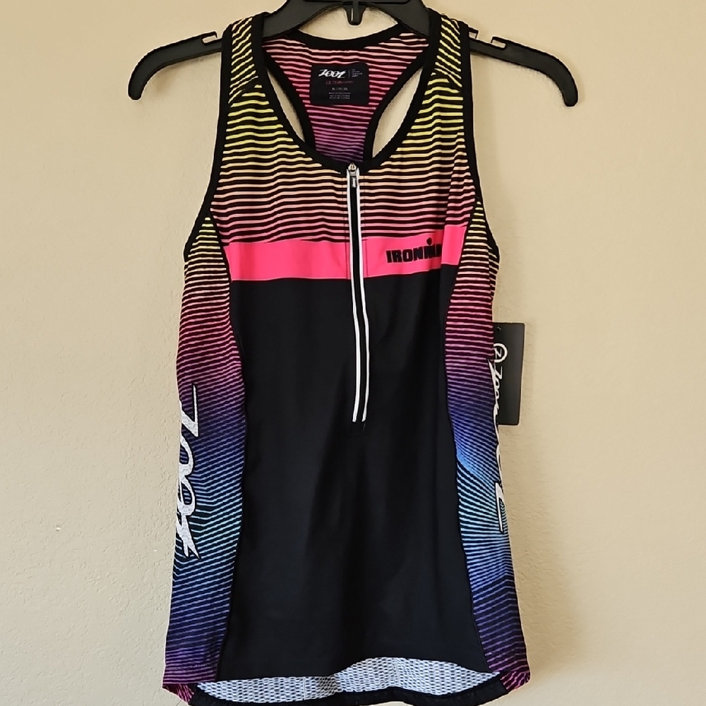 NWT Zoot Women’s Black & Pink Ironman Tri Tank Top XL